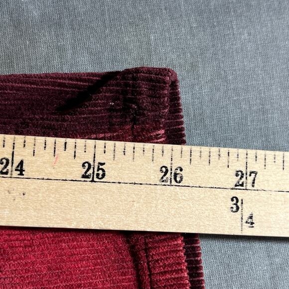 Anthropologie Pilcro Pants Womens 27 Red Two-Tone‎ Corduroy High Rise Slim - Picture 10 of 12